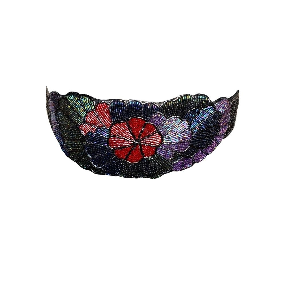 Vintage Floral Beaded Belt